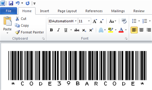 Free Code 39 Barcode Font